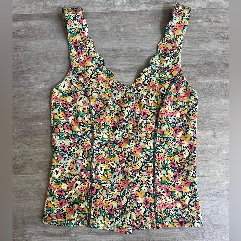 Floral Sleeveless Top - Multicolor